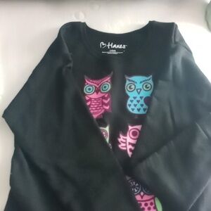 Girls Hanes sweatshirt with owls sz L